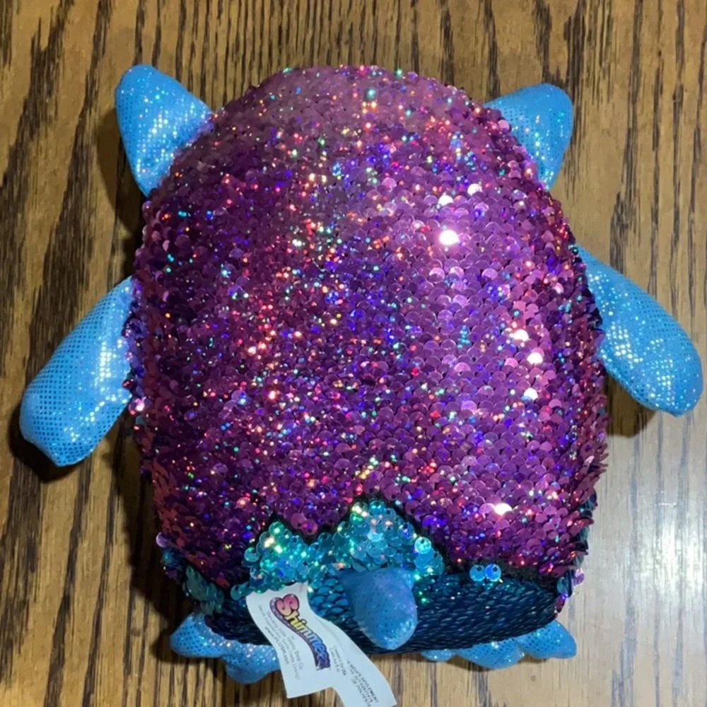 Adorable Plush Shimmeez OWL “OLIVIA”🦉 teal blue & purple reversible sequins